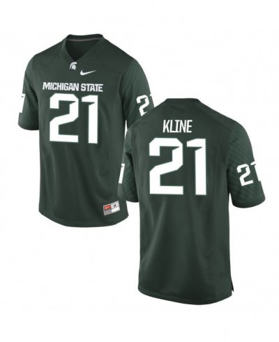 Men's Chase Kline Michigan State Spartans #21 Nike NCAA Green Authentic College Stitched Football Jersey JU50T28IY
